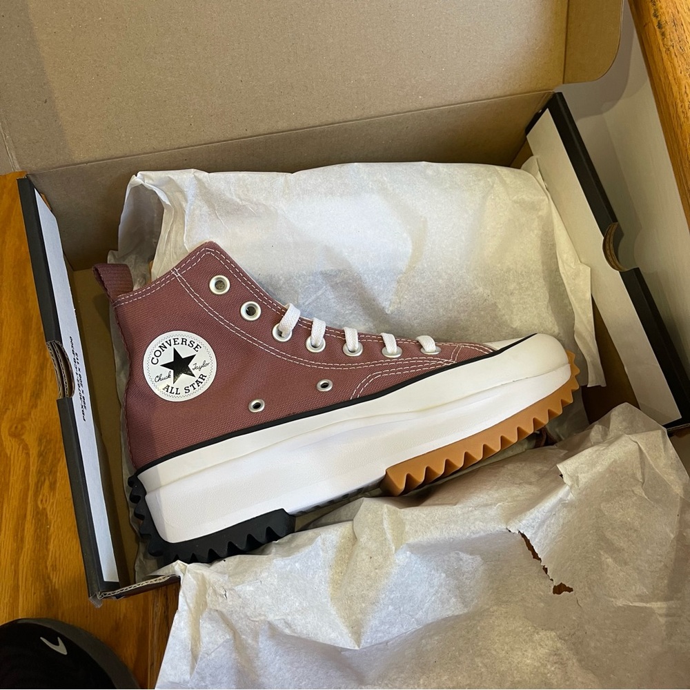 NWT Converse Run Star Hike Platform in saddle high top Chuck Taylor - Picture 8 of 11